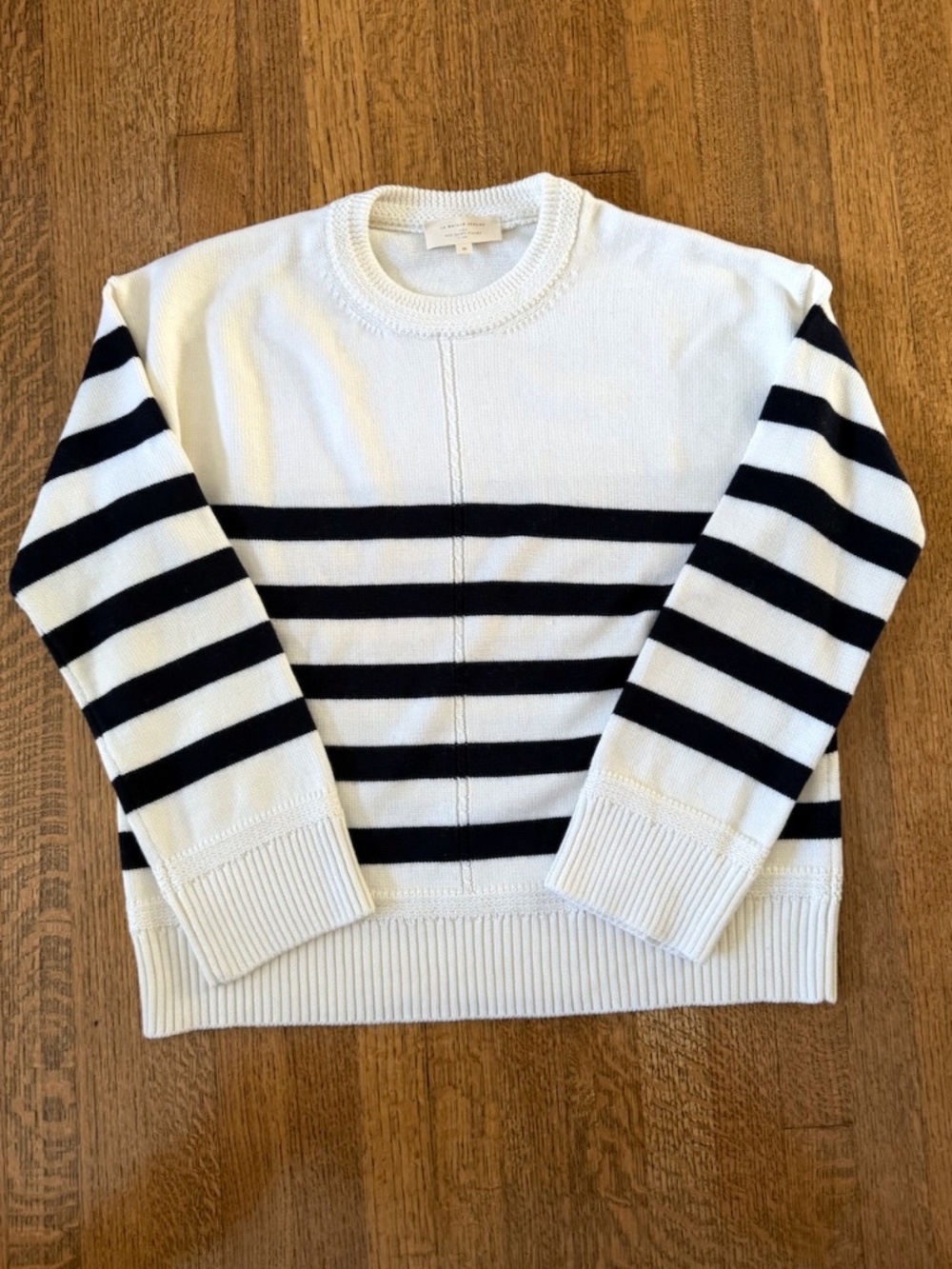 SEZANE BASTIEN JUMPER Ecru / Navy Size Medium